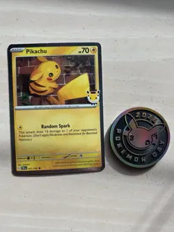 Pikachu 051 /162 Stamped 2026 Pokemon Day 30 Promo TCG With Coin - Image 1