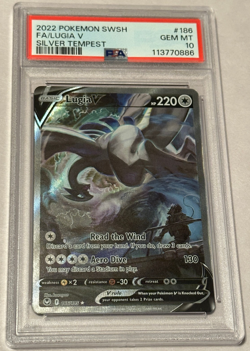 Pokemon 2022 Lugia V 186/195 Alt Full Art Silver Tempest GEM MINT PSA 10 Graded - Image 1