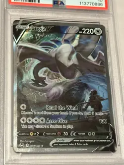 Pokemon 2022 Lugia V 186/195 Alt Full Art Silver Tempest GEM MINT PSA 10 Graded - Image 2