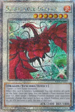 YuGiOh TCG Quarter Century Stampede Secret Rare Black Rose Dragon RA04-EN057 - Image 1