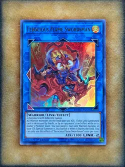 Yugioh Ferocious Flame Swordsman DUOV-EN032 Ultra Rare 1st Ed NM - Image 1