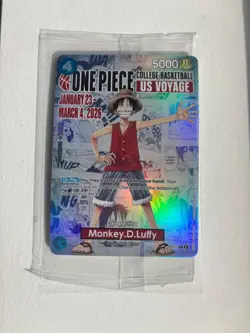 ONE PIECE Monkey D Luffy College Basketball US Voyage Promo 🔥 SEALED 🔥 RARE - Image 2