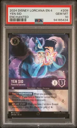 2024 DISNEY LORCANA EN 4-URSULA'S RETURN #209 YEN SID - POWERFUL SORCERER PSA 10 - Image 1