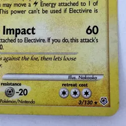 Pokemon Card: Electivire HOLO 3/130 Diamond and Pearl D&P Base Set Rare PL - Image 2