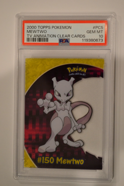 Mewtwo Pokemon 2000 Topps TV Animation Clear Cards English #PC5 PSA 10 - Image 1