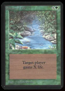 1993 MTG Magic the Gathering Card Alpha Stream of Life Raw NM Gaming Card TCG - Image 1