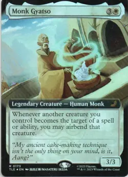 MTG: Avatar: Eternal-Legal: Foil Extended Art Monk Gyatso: LP Condition - Image 1