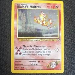Blaine’s Moltres Rare Holo Gym Heroes 1/132 Pokemon Card WOTC Vintage NM/LP - Image 1