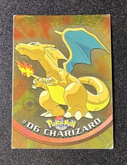 1999 Topps Pokemon Series 1 Charizard Foil #6 UK Edition Black Text Rare - Image 1