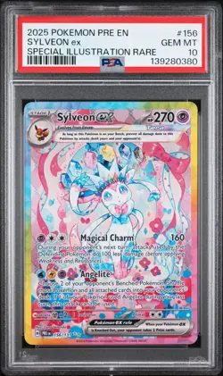 2025 POKEMON PRE EN-PRISMATIC EVOLUTIONS #156 SYLVEON EX PSA 10 - Image 1
