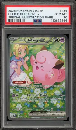 Pokemon Lillie's Clefairy ex Journey Together SIR #184 PSA 10 Gem Mint - Image 1