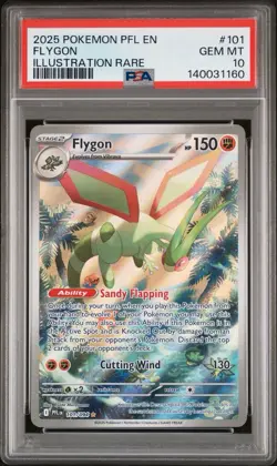 2025 POKEMON FLYGON 101 PHANTASMAL FLAMES ILLUSTRATION RARE PSA 10 - Image 1