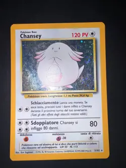 Carta Pokemon Chansey 3/102 Set Base Holo Ita Condizione EXCELLENT - Image 1