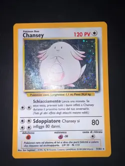 Carta Pokemon Chansey 3/102 Set Base Holo Ita Condizione EXCELLENT - Image 2