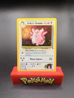 Pokemon TCG Erika's Clefable Gym Heroes Holo Rare Card 3/132 LP SWIRL 💫 - Image 1