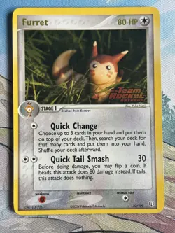 Furret Reverse Holo Stamped Team Rocket Returns Pokemon TCG Card 22/109 MP - Image 1