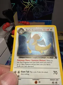 Dark Dragonite 5/82 Team Rocket Unlimited Holo Vintage WOTC Pokemon Card SWIRL - Image 3