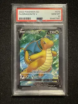 2022 Dragonite V #076 Pokemon GO PSA 10 Pokemon Card - Image 1