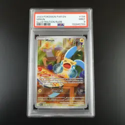 PSA 9 Minun 194/182 Pokemon Paradox Rift Full Art Graded Card - Image 1