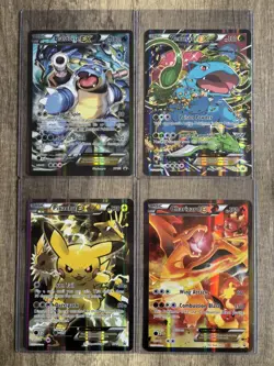 Pokemon TCG Pikachu, Venasaur, Blastoise, Charizard Jumbo Cards in toploaders - Image 1