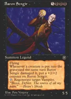 MTG Baron Sengir, Homelands, Damaged, English - Image 1