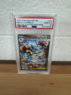 Pokemon TCG Mega Lucario EX 179/132 Special Illustration Rare PSA 10 Holo 2025 - Image 1