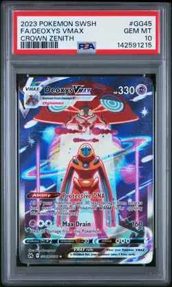 2023 POKEMON SWORD & SHIELD CROWN ZENITH #GG45 FULL ART/DEOXYS VMAX PSA 10 - Image 1