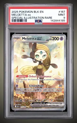 Meloetta Ex Pokemon Blk En-Black Bolt 167 Mint PSA 9 🍂🍁 - Image 1