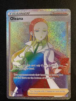 Oleana 202/192 Rebel Clash Full Art Trainer Secret Rainbow Rare Pokemon TCG - Image 1