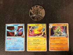 Pokemon DRI Team Rockets Promo Set Zapdos Articuno Tyranitar Cosmo Holo NM +Coin - Image 1