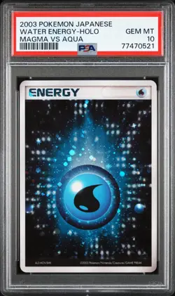 2003 Pokemon Japanese Water Energy Holo Magma VS Aqua 1st Edition PSA 10 - Image 1