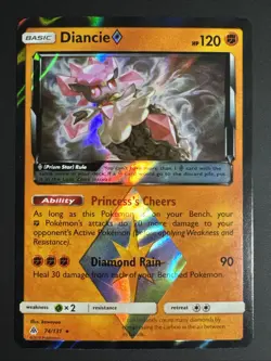 Diancie 74/131 – SM Forbidden Light Prism Holo Rare – Pokemon TCG NM - Image 1