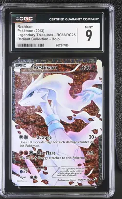 CGC 9 Reshiram Legendary Treasures RC22/RC25 Radiant (Collection) Holo Pokemon - Image 1