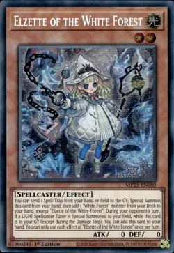 Elzette Of The White Forest - Prismatic Secret Rare 1st Ed MP25-EN080 NM YuGiOh - Image 1