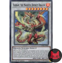 Yugioh Vahram, the Magistus Divinity Dragon GEIM-EN006 Super Rare 1st Edition NM - Image 1