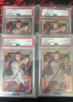 4x Consecutive PSA 10s - Shanks OP01-120 Romance Dawn SEC One Piece Card Game - Image 1