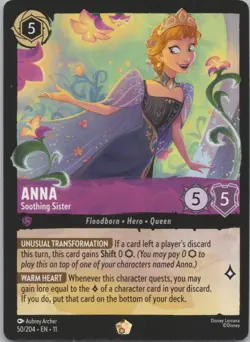 Disney Lorcana Winterspell (11) #50/204 Anna - Soothing Sister - Image 1