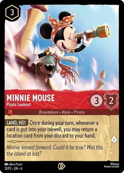 Minnie Mouse - Pirate Lookout Cold Foil Characters Promo Disney Lorcana 12 NM - Image 1