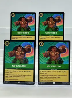 Disney Lorcana You're Welcome 96/204 Shimmering Skies Uncommon 4 Cards Set - Image 1