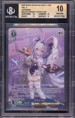 SIGNED Laffey II Weiss Schwarz 2025 Azur Lane Vol.2 SP Japanese PRISTINE BGS 10 - Image 1