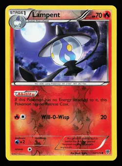 Lampent 22/135 Reverse Holo Plasma Storm Pokemon Card - Image 1