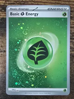 Basic Grass Energy HD 4X SWIRL Cosmos Holo - SVE 001 S&V 151 - Pokemon Card - Image 2