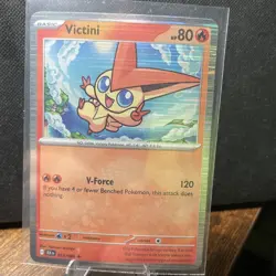 Pokemon TCG Victini Card 12/86 Black Bolt Holo Rare Near Mint - Image 1