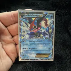Pokemon Ash-Greninja EX Trading Card & Blastoise Card Sleeves XY133 2016 - Image 1