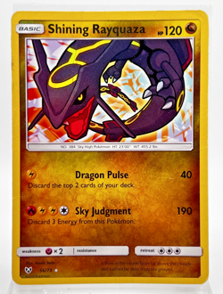 Shining Rayquaza 56/73 Pokemon Card 2017 Shining Legends HP/DMG Creases! - Image 1