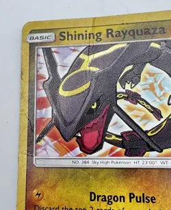 Shining Rayquaza 56/73 Pokemon Card 2017 Shining Legends HP/DMG Creases! - Image 4