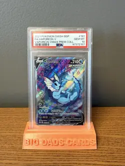 2021 POKEMON SWSH BLACK STAR PROMO #181 FULL ART/VAPOREON V PSA 10 - Image 4