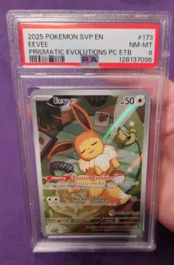 Pokemon Center Eevee #173 Stamped Promo Prismatic Evolutions Psa 8 Free Shipping - Image 1