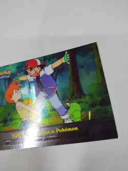 MINT Pokemon Topps EP3 Ash Catches a Pokemon TV Animation Rainbow Foil Blue Logo - Image 3