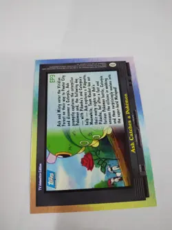 MINT Pokemon Topps EP3 Ash Catches a Pokemon TV Animation Rainbow Foil Blue Logo - Image 4